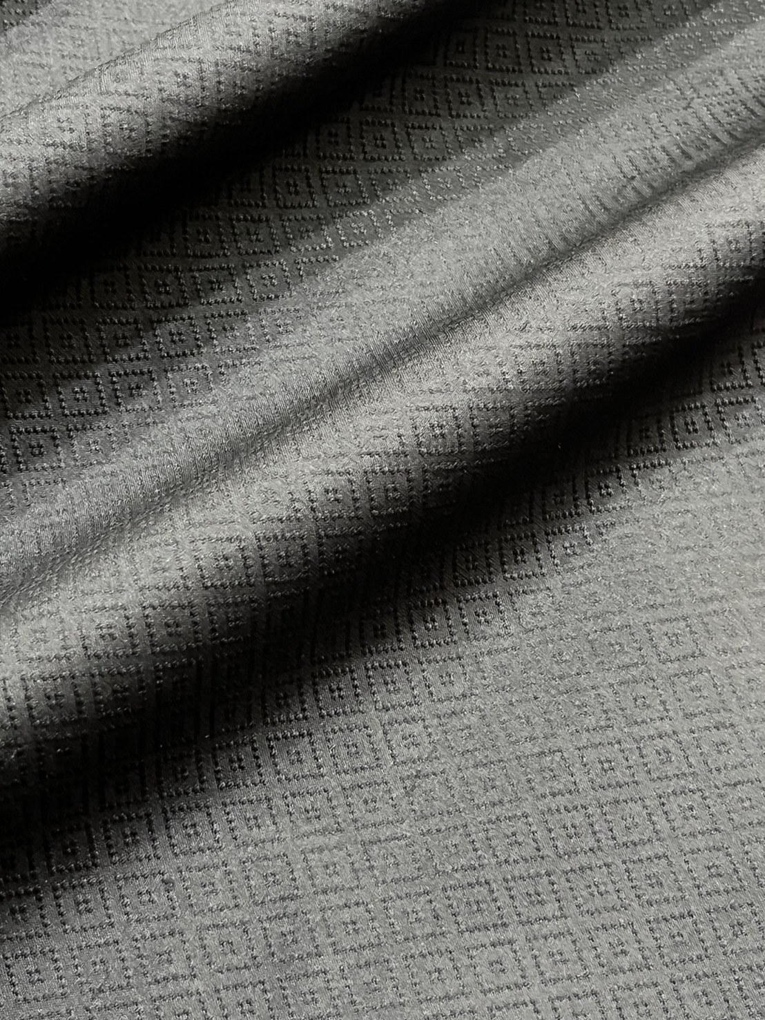 ผ้าไหมยกดอก ลายลูกแก้ว ไหมแท้ สีดำสนิท (หลา,เมตร) รหัส B5-NY-1103681