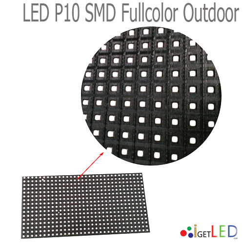 LED P10 SMD RGB FullColor กลางแจ้ง โมดูลสีเต็มจอแสดงผล LED 16x32 พิกเซล