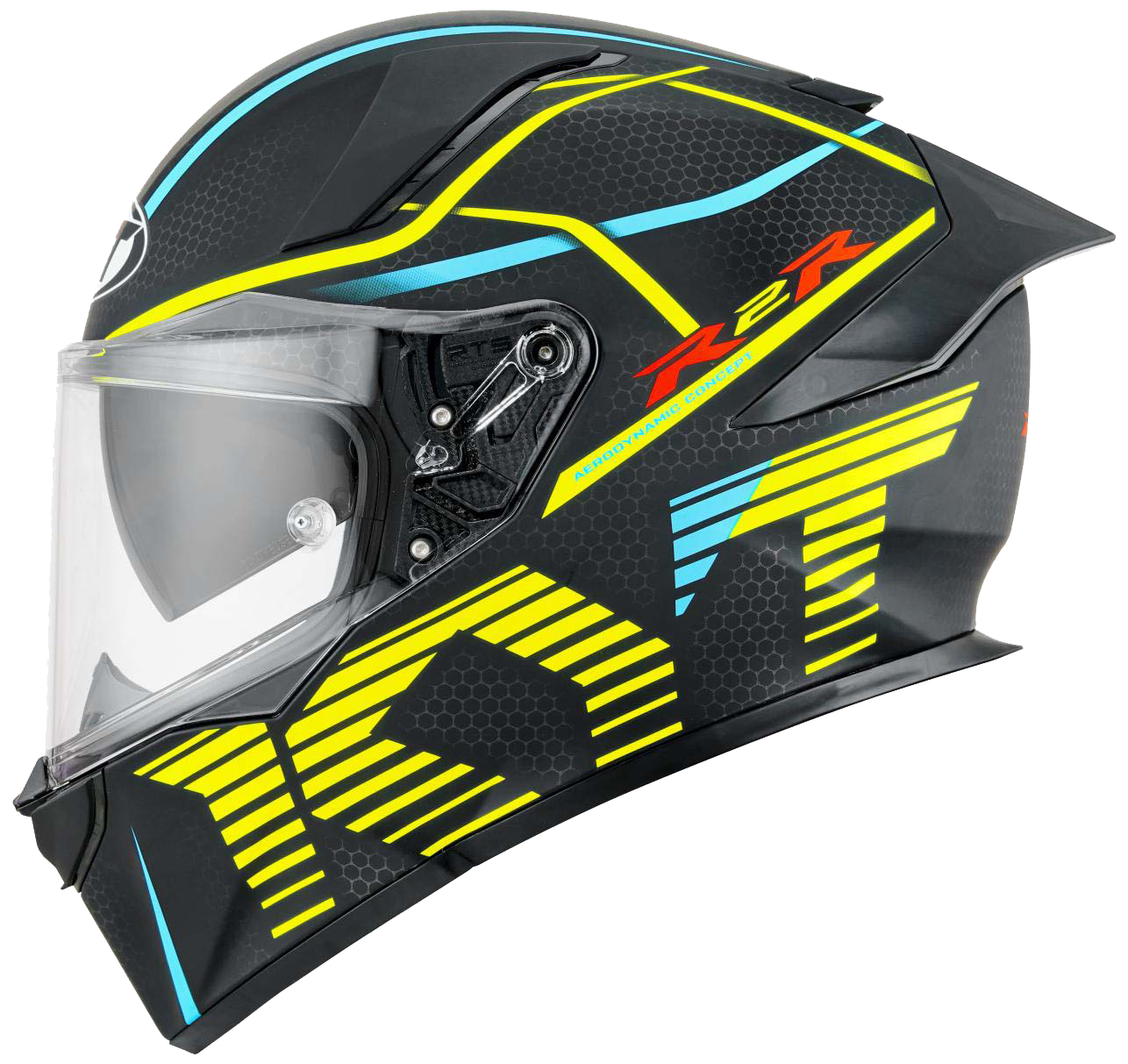 KYT รุ่น R2R Pro ลาย CONCEPT MATT BLACK/ YELLOW *ยังไม่รวมชิวดำ*