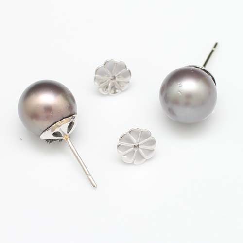 ER25068 ต่างหูมุกเซ้าซี ทองแท้ 18k นน.รวม 9.6 กรัม มุกแท้ 12 มิล