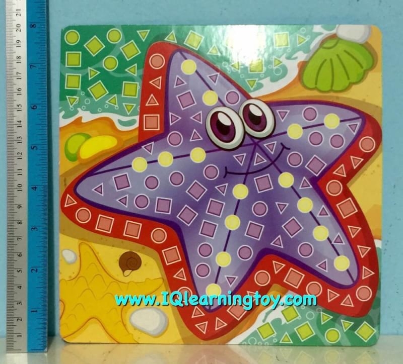 DIY Mosaic (ชุดสัตว์ทะเล) 1 ชุดมี 4 ภาพขนาดใหญ่ สีสันสดใส ความคิดสร้างสรรค์ ฝึกสมาธิ ส่งฟรี