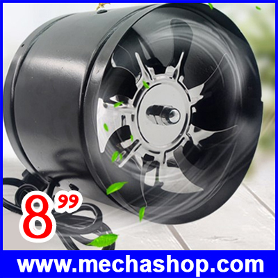โบล์เวอร์ พัดลมระบายอากาศแบบท่อ 8 นิ้ว 980m2/h 80W In Line Fan Exhaust Kitchen Ventilator Fan Bathroom In Line Air Blower Fan