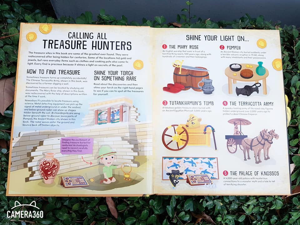 Treasure Hunt Torchlight Book by Moonlight หนังสือไฟฉาย เรียนรู้เรื่อง ขุมทรัพย์ ในประวิติศาสตร์