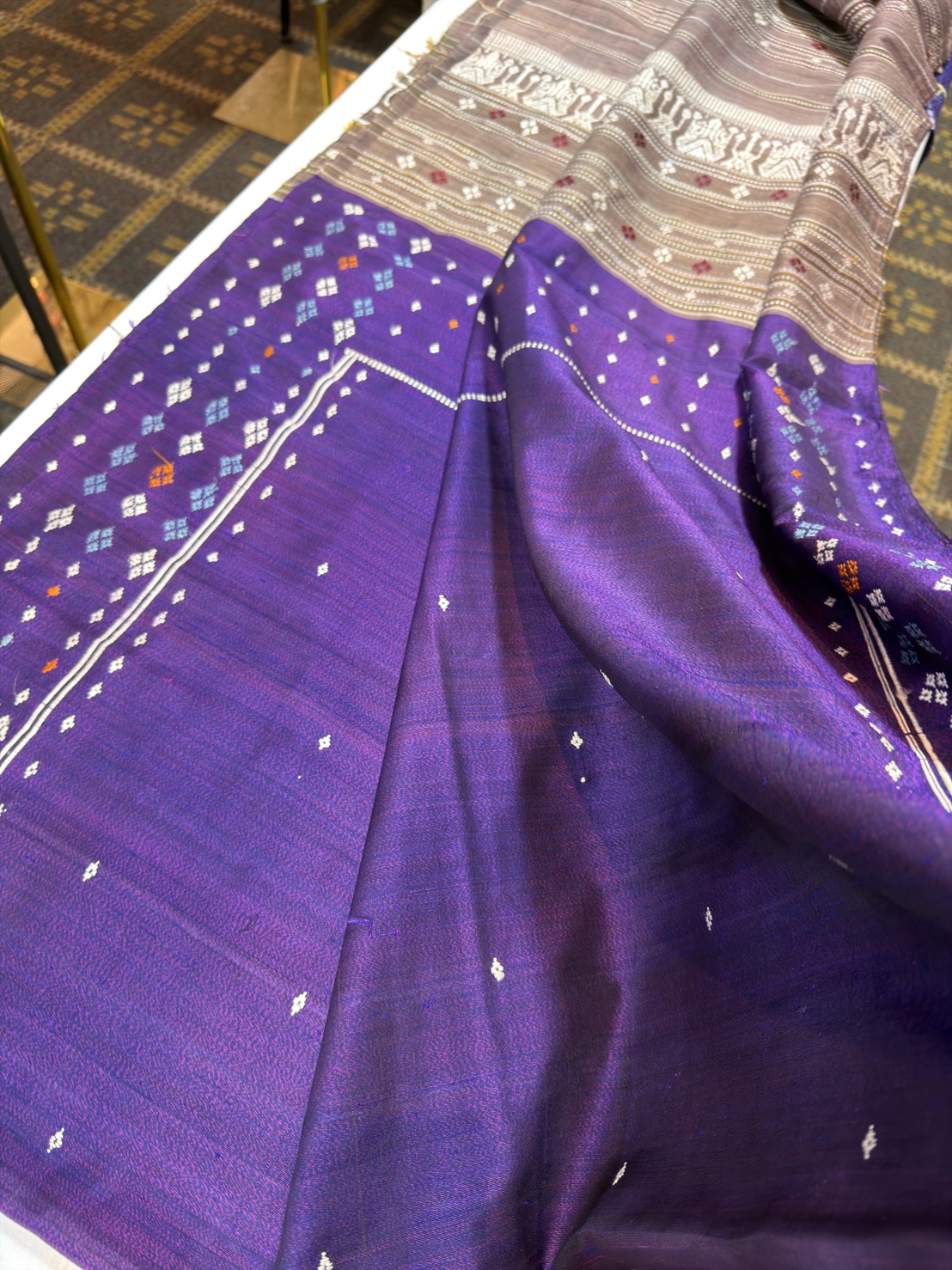 ซิ่นจกขิดไหม ขนาด1x2เมตร สีม่วง รหัส R4F-155-1204683