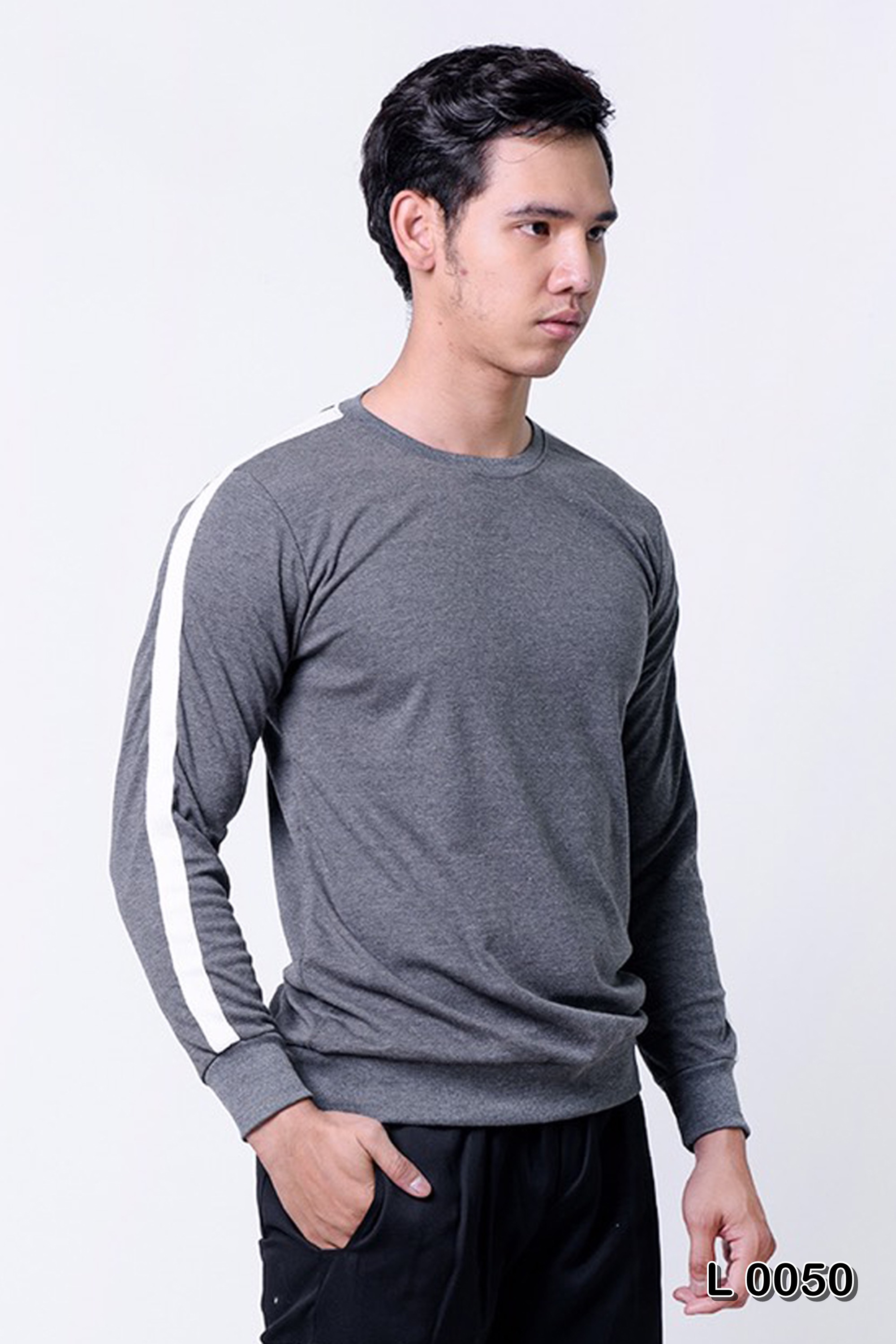 เสื้อยืดแขนยาว L0050 GREY