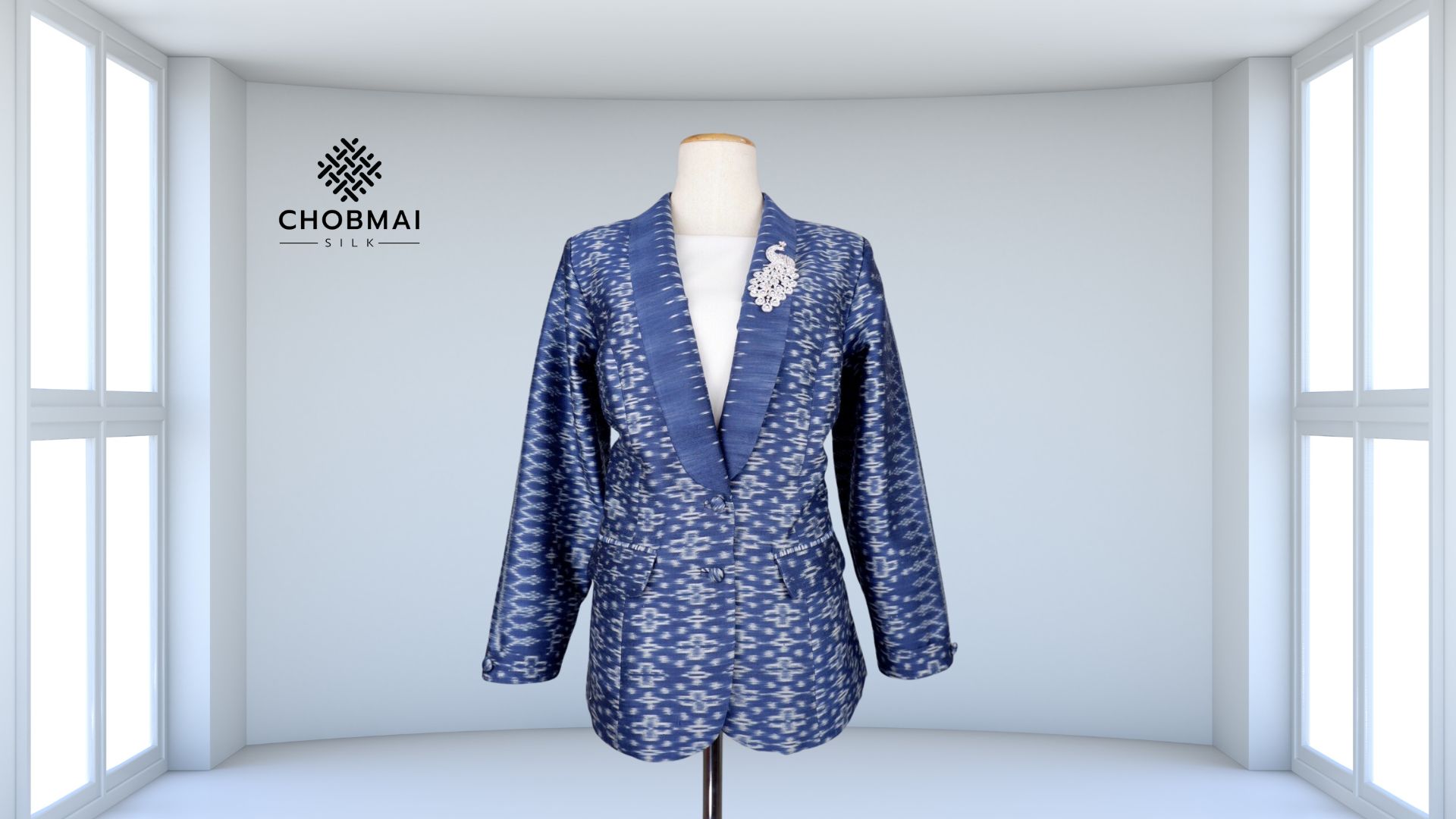 แบบตัด สูทหญิง ผ้าไหม chobmai x PT รหัส CUT-PT1027662