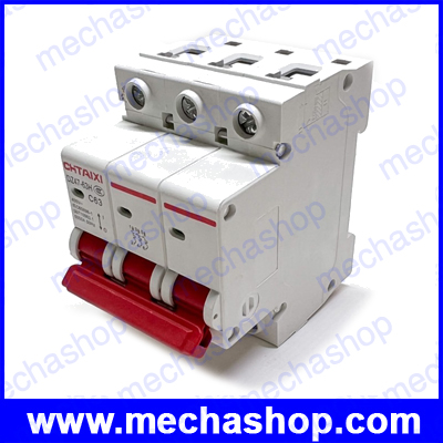 เซอร์กิตเบรกเกอร์ อุปกรณ์เปิดปิดวงจรไฟฟ้า DZ47-63-C63 AC 400V 63A 50/60Hz 3Pole AC Circuit breaker C Type ผ่านมาตรฐาน CE ,IEC60898