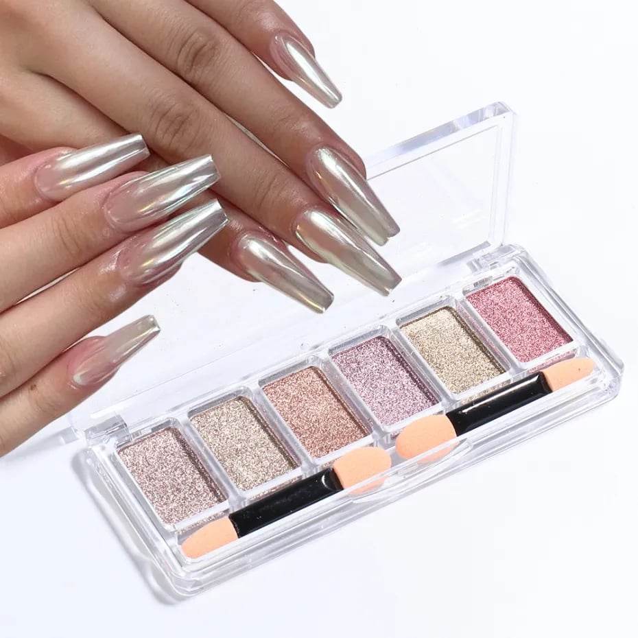 ผงขัดเล็บ ผงออโรร่า Magic Powder ผงขัดเงาเล็บ ผงกระจกอัดแข็ง