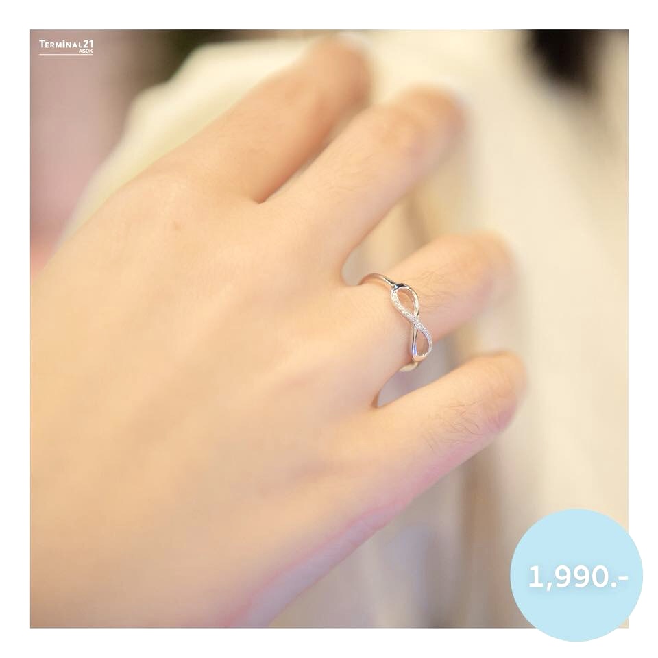 แหวนอินฟินิตี้ Infinity ฝังเพชรสวิสไมโครแถว/สีทองชมพู