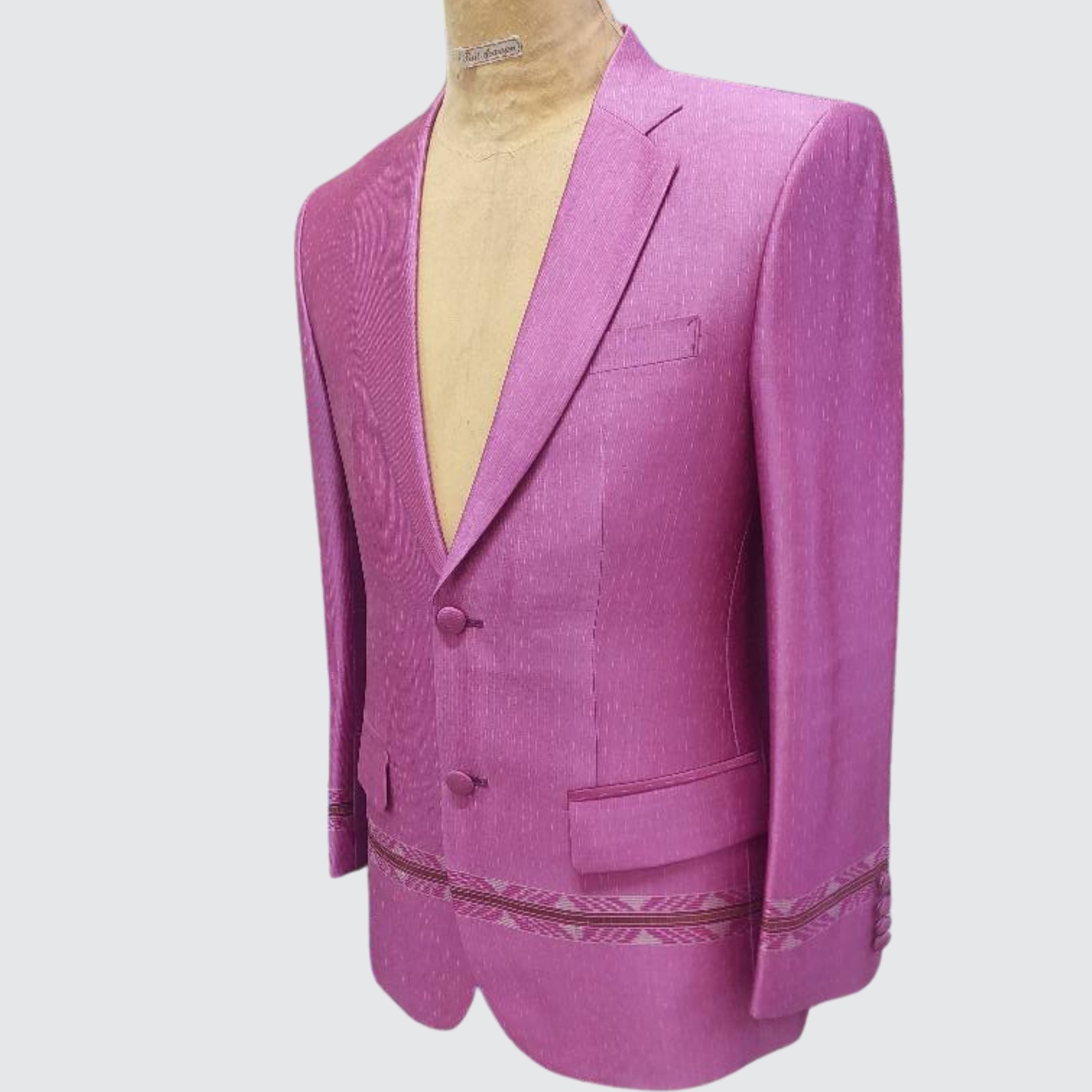 เสื้อสูทสากล ผ้าไหมลายอัมปรม | ตัดเย็บตามรูปร่าง | เลือกผ้า ส่งไซส์ได้