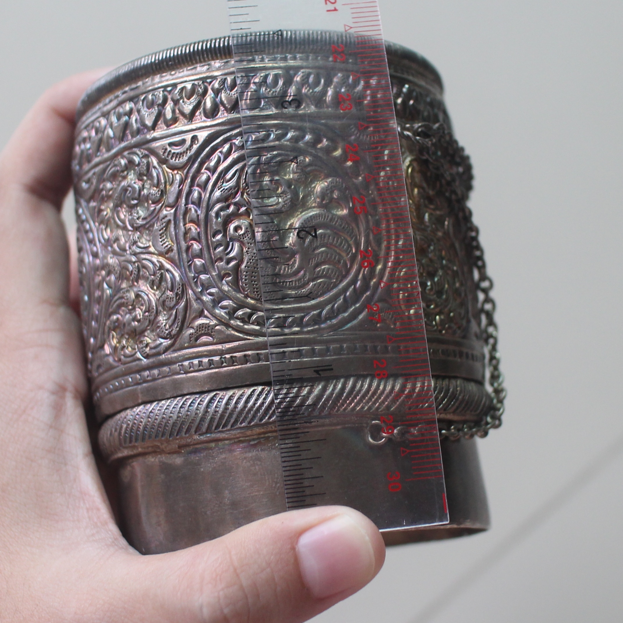 SI361 กระติ๊บข้าวเหนียว ช้างสามเศีนร เงินแท้ 92.5% นน. 246 กรัม