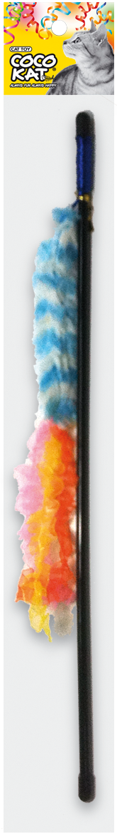 ของเล่นแมว CocoKat ไม้แหย่แมว (สีฟ้ามีพู่)