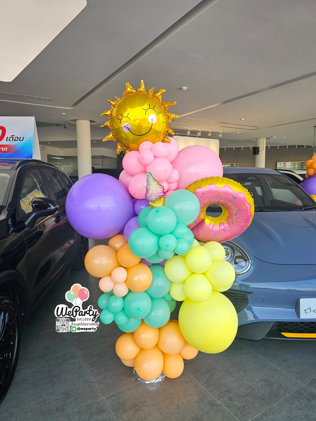 ต้นยืนธีมพาสเทลซัมเมอร์ Balloon Standee Pastel Summer theme (สูง1.9-2เมตร)
