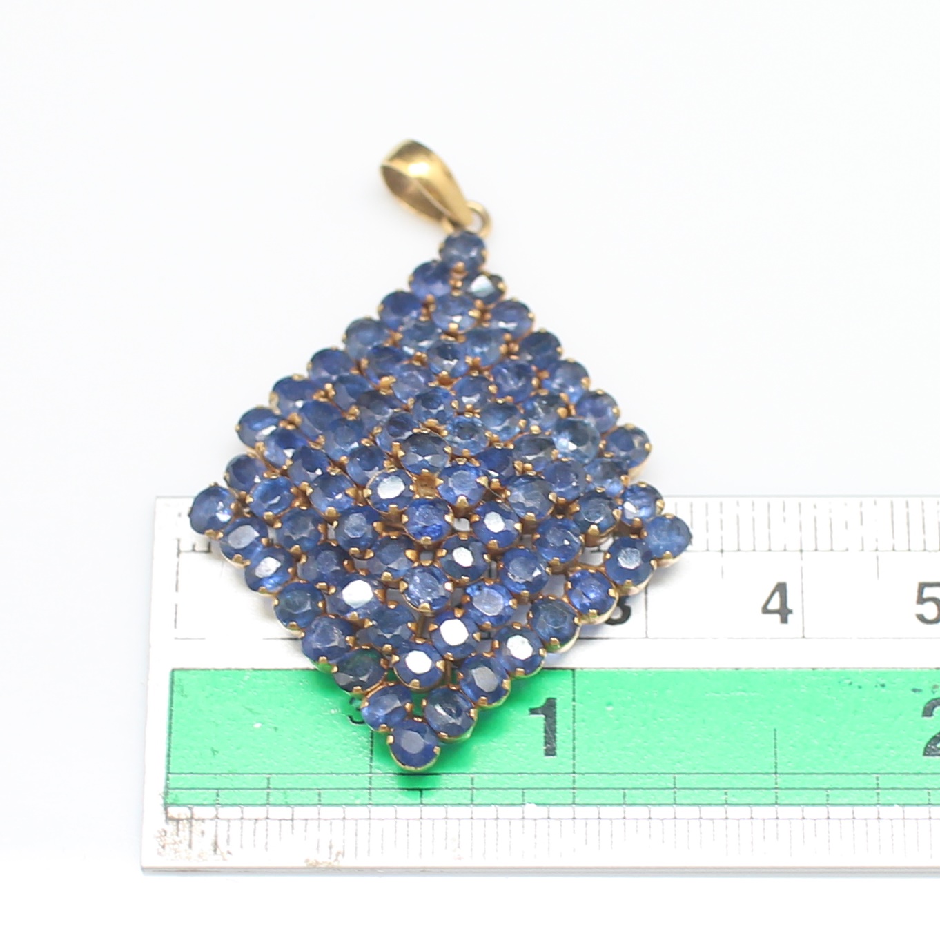 PD25116 จี้ไพลินพม่าดิบ ทองแท้ 18k นน.รวม 8.7 กรัม เซอร์ SGL