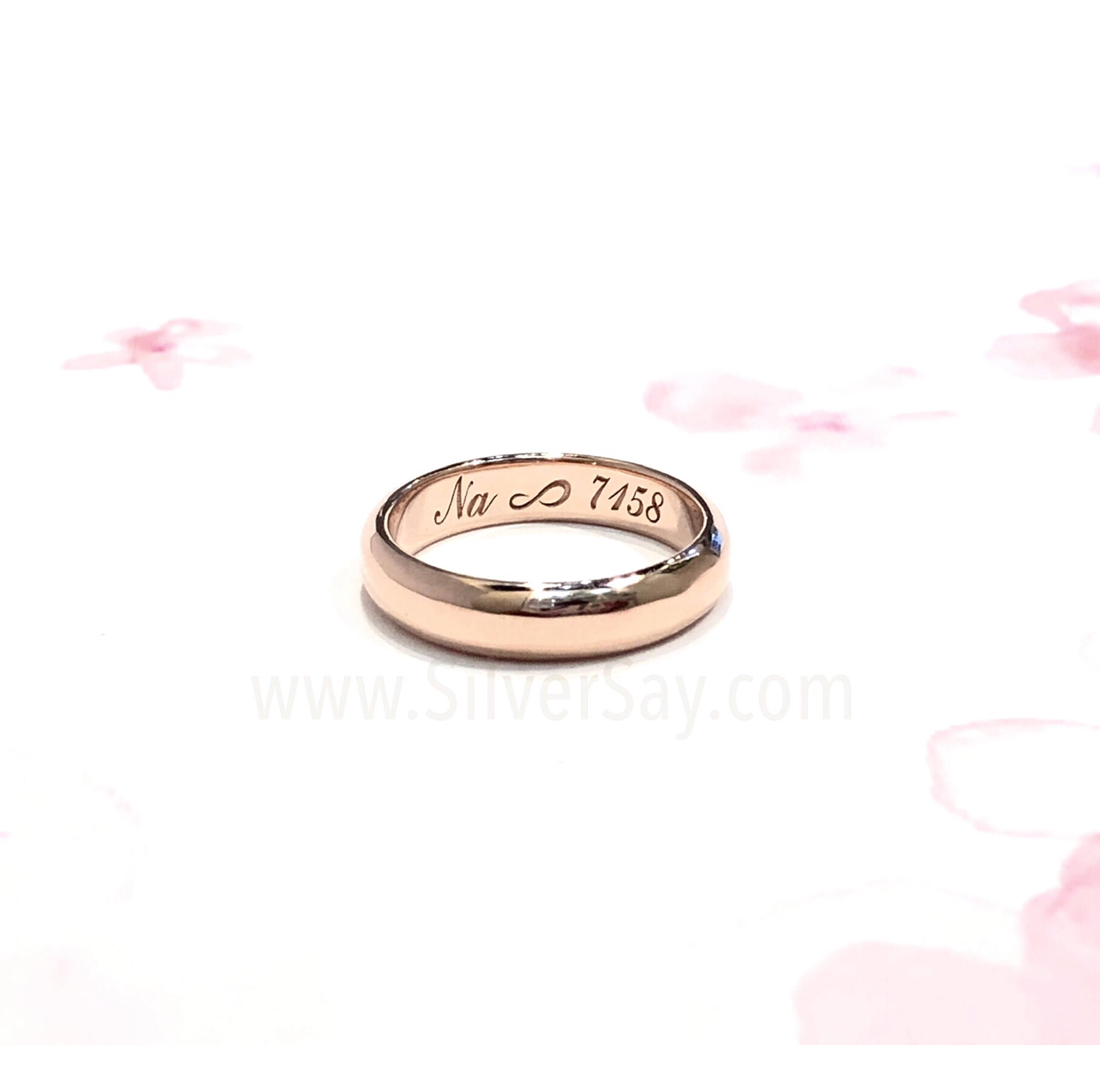 แหวนเกลี้ยง แหวนปลอกมีด แหวนมินิมอล 3 มม./สีทองชมพูโรสโกลด์