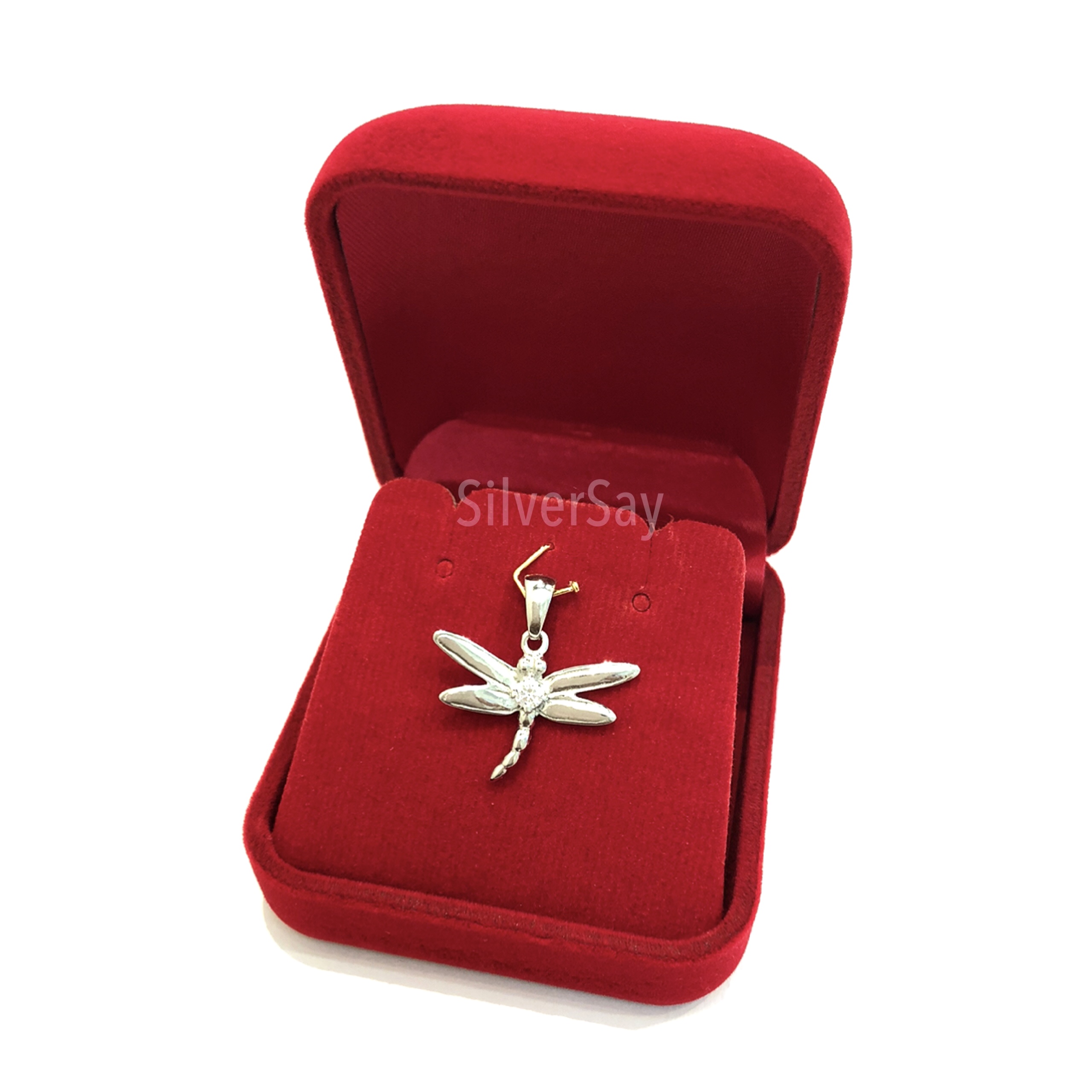 จี้แมลงปอฝังเพชรสวิส/สีทองคำ22k