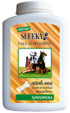 แคลเซียมสุนัข SLEEKY (สลิคกี้) บำรุงร่างกายและกระดูก รสเบคอน สำหรับหมาทุกพันธุ์ - ขวดใหญ่ 630 กรัม