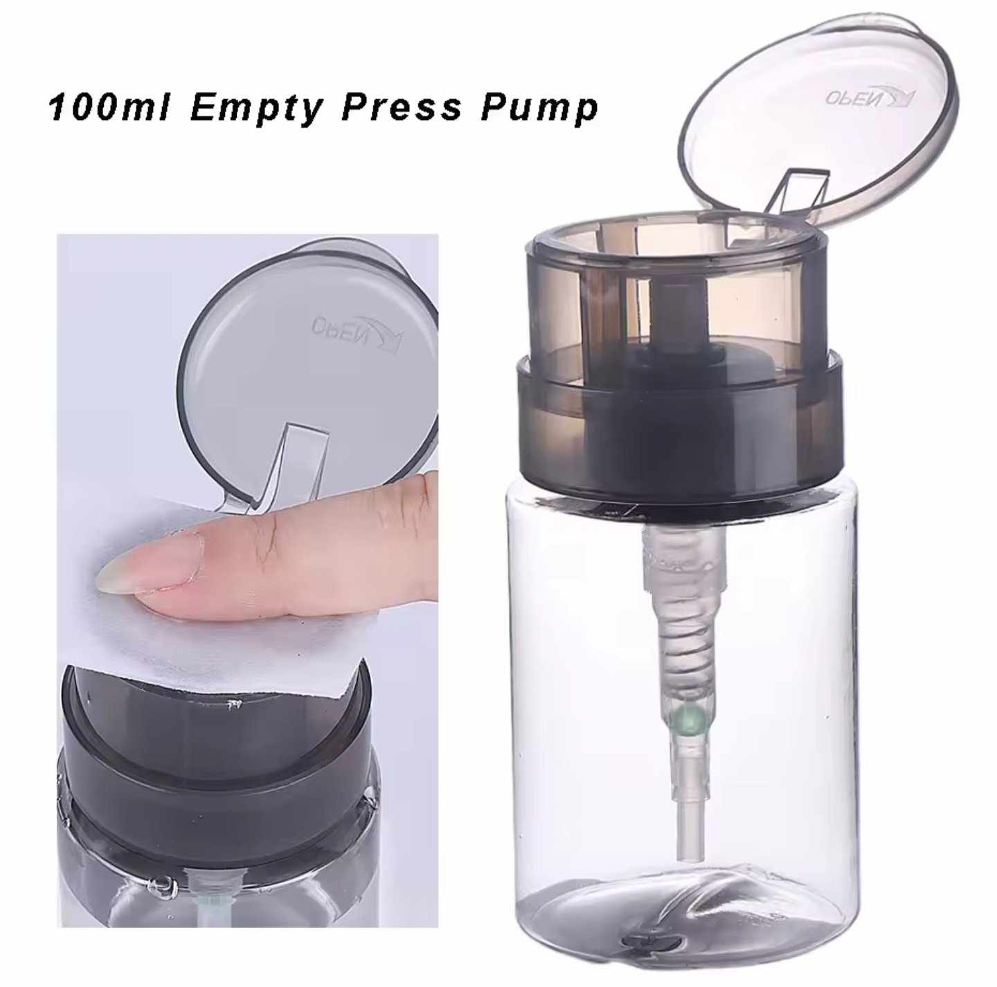 ขวดปั๊ม ขวดปั๊มน้ำยาล้างเล็บ ปั๊มน้ำยาต่างๆ ขนาด100ml