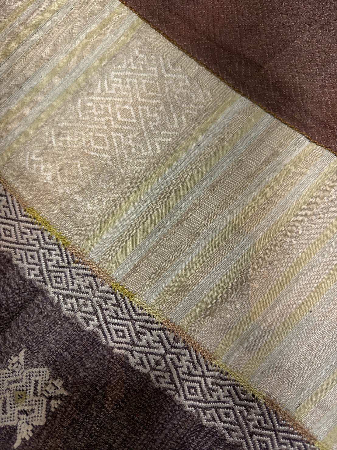 ซิ่นขิดไหม ต่อหัว ขนาด1x2เมตร สีน้ำตาล รหัส R4F-155-1246816