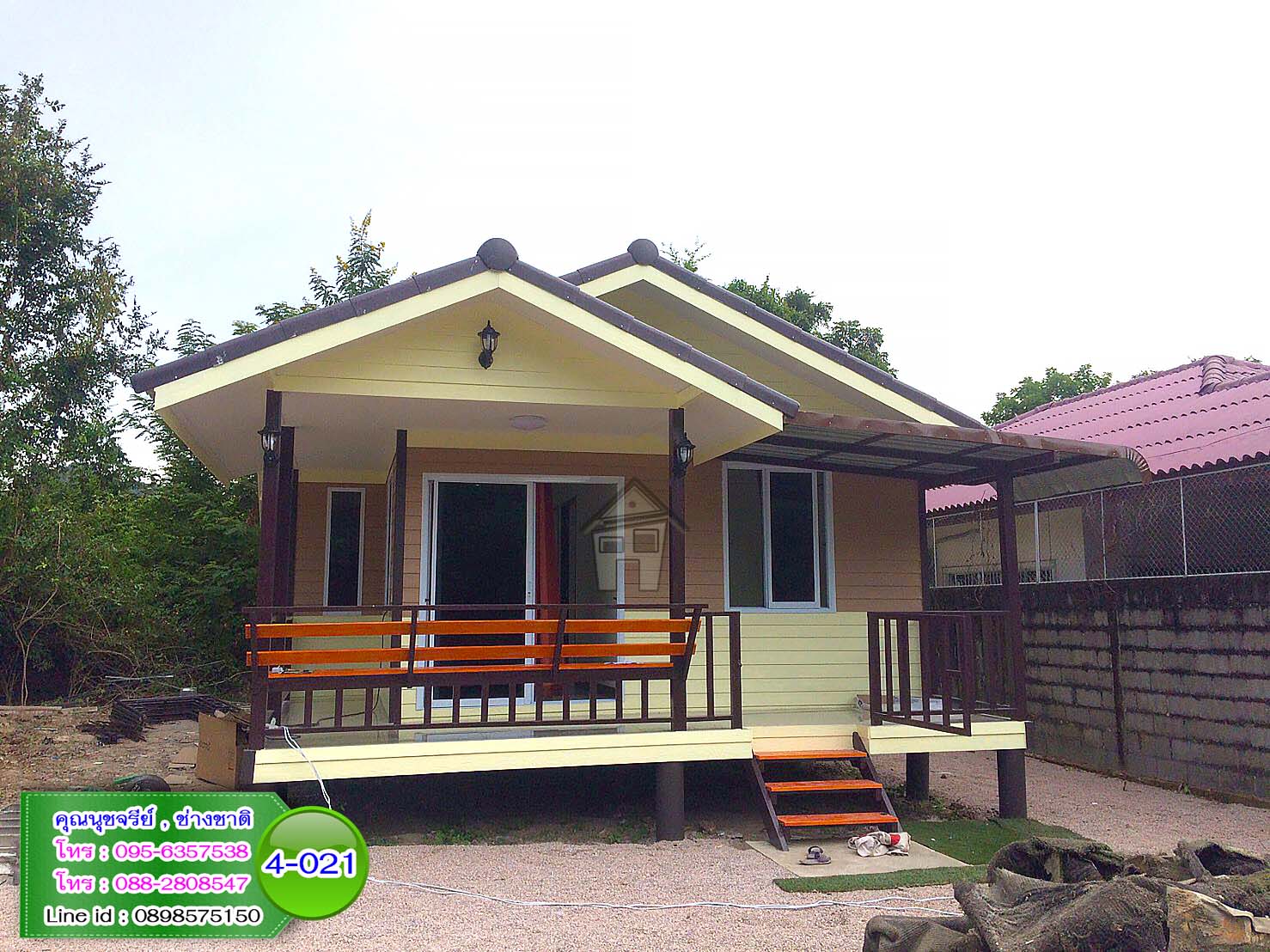4-021 บ้านน็อคดาวน์ ทรงจั่วมุกซ้อน