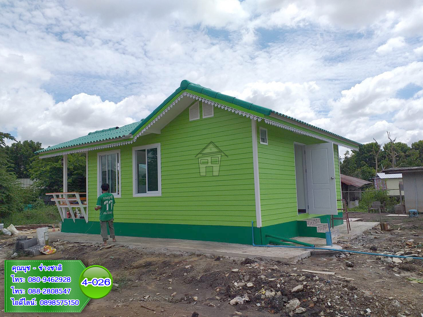 4-026 บ้านน็อคดาวน์ ทรงจั่วมุกซ้อน