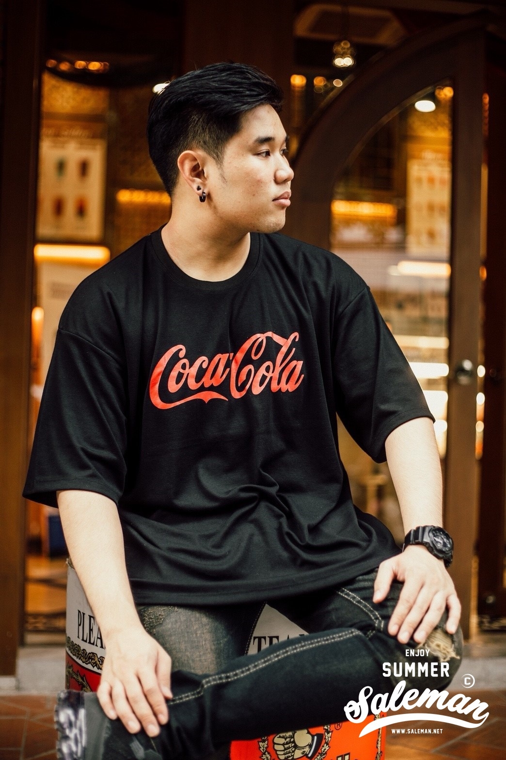 เสื้อยืด โคลาโคล่า สีดำ-109