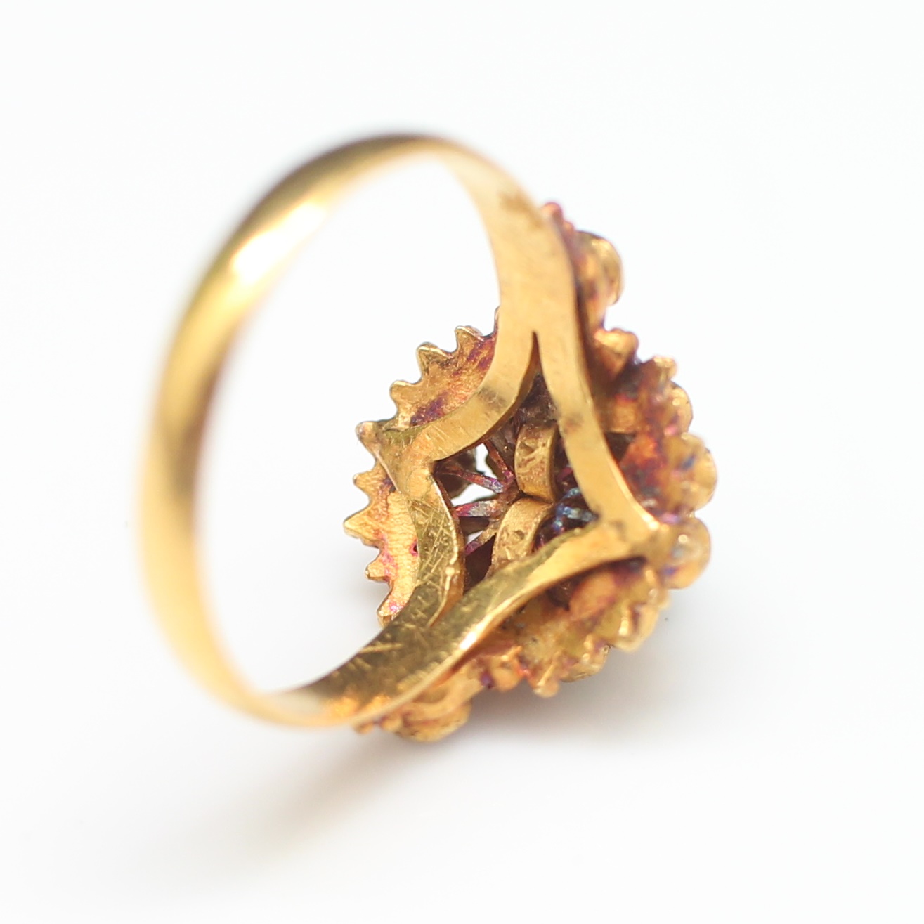 RG250254 แหวนพลอยสามสียอดมรกต ทองแท้ 90% นน.รวม 5.5 กรัม ขนาดแหวน 56