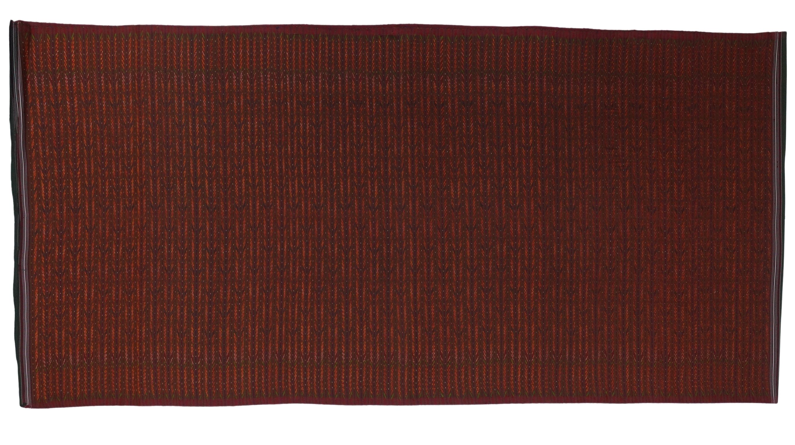 ซิ่น ผ้าไหมมัดหมี่ 3ตะกอ ลายโฮลบรรทัด สีแดงน้ำตาล เลือกขนาด รหัส 4R2Q-ME-66-062568