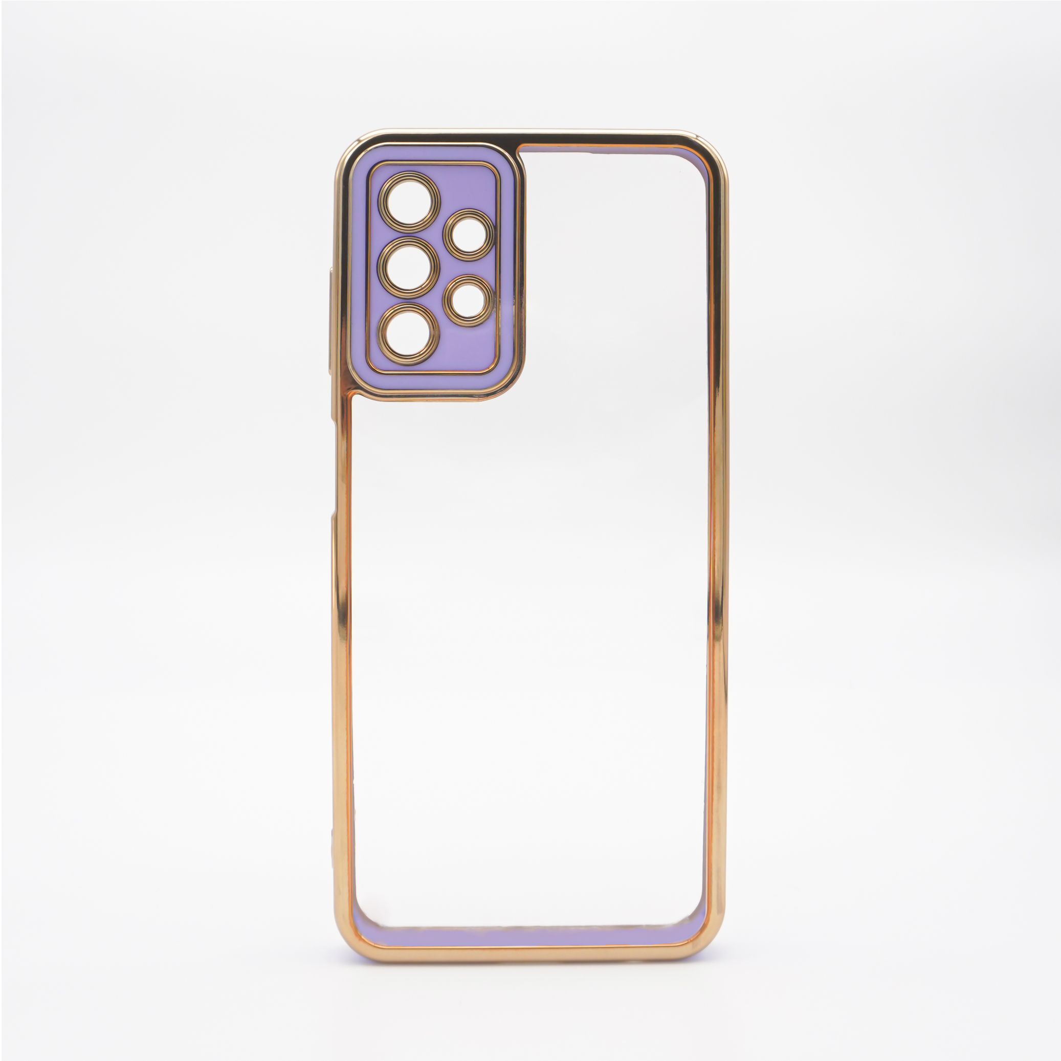 เคสโทรศัพท์ Samsung A13 4G/A53 5G/A73 5G เคสใสขอบสีทอง กันกระแทกคลุมเลนส์กล้อง