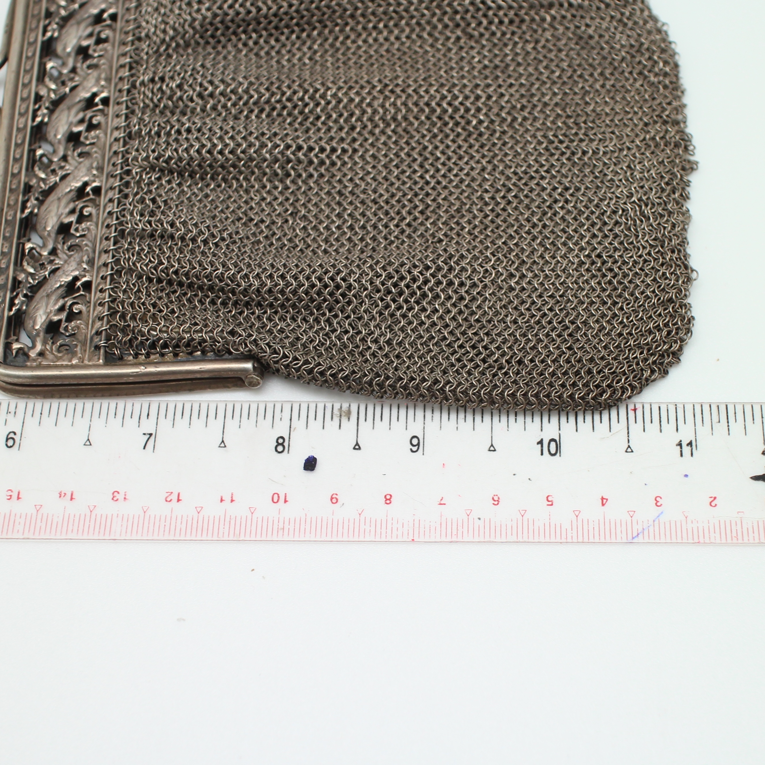 SI276 กระเป๋าเงินถักขอบนกยูง เงินแท้ 92.5% นน. 326.6 กรัม