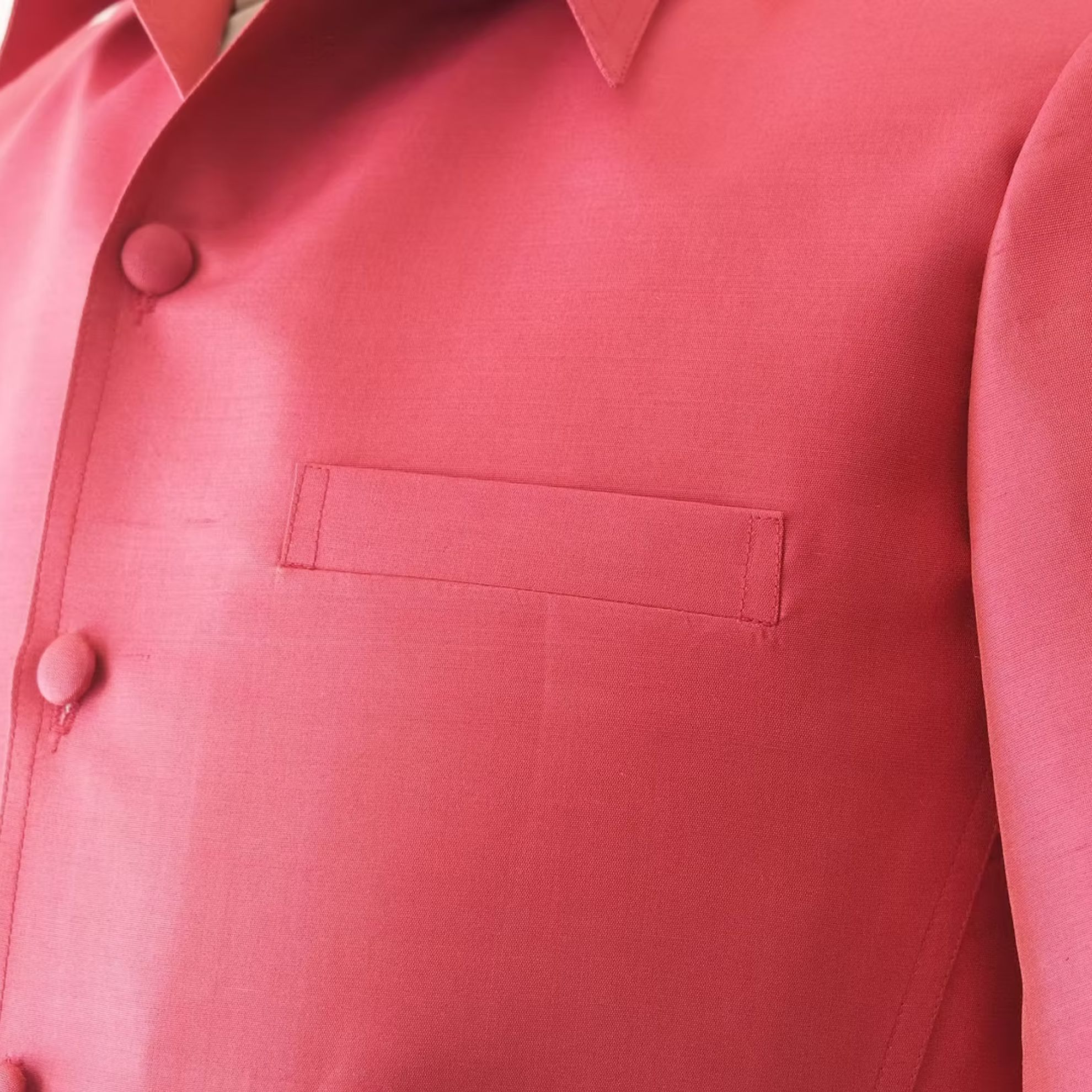 เสื้อสูทซาฟารี แขนสั้น ไหมสีพื้นเนื้อเรียบ | ตัดเย็บตามรูปร่าง | เลือกสีผ้า ส่งไซส์ได้