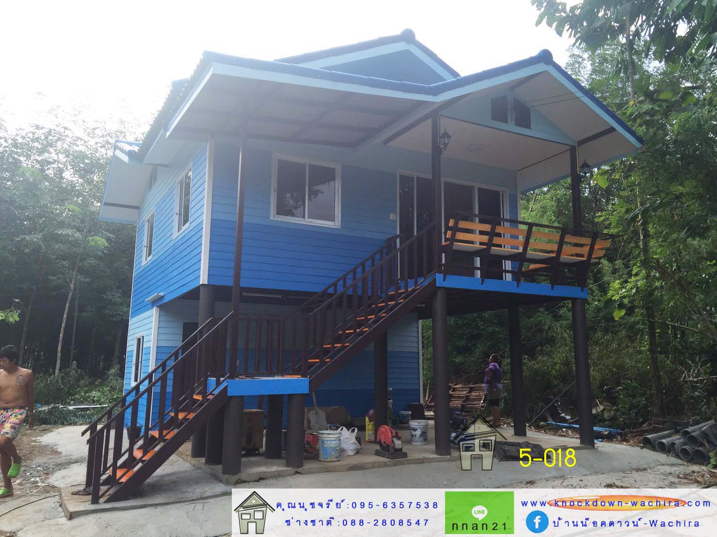 5-018 บ้านน็อคดาวน์ ทรงจั่วมุกซ้อน