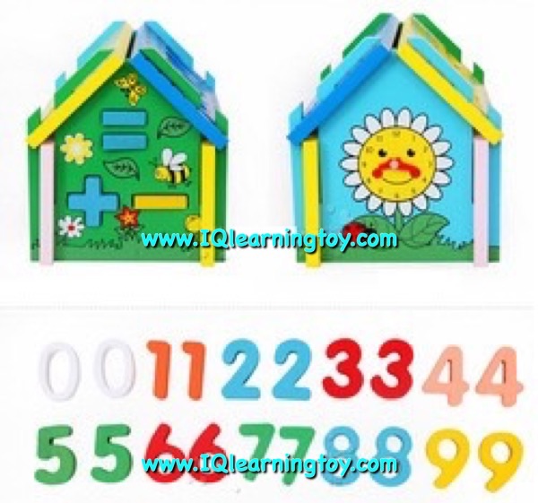 Woodtoy-ของเล่นไม้ บล๊อคหยอดรูปบ้าน เพื่อการเรียนรู้เรื่องตัวเลข 0-9 และบล็อคหยอดรูปทรง และสีต่างๆ ส่งฟรี