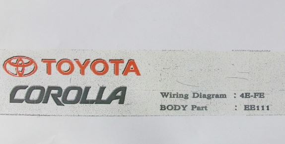 หนังสือ วงจรไฟฟ้า (wiring diagram) รถยนต์ TOYOTA COROLLA เครื่องยนต์ 4E-FE 97~ (JP)