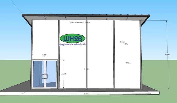 ออฟฟิศสำเร็จรูป 2 ชั้น ขนาด4.00x8.00 เมตร