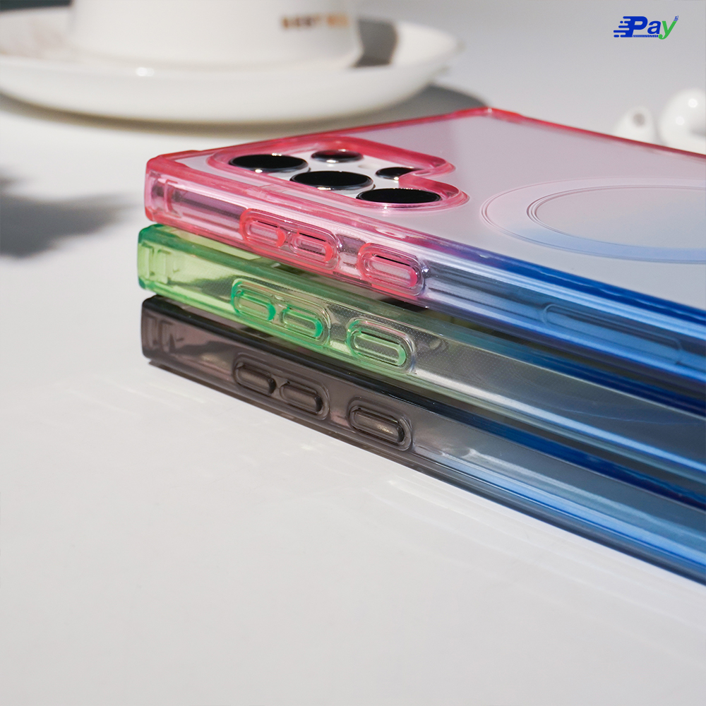 เคสโทรศัพท์ Samsung สีทูโทน เคสชาร์จไร้สาย แบบอ่อน สำหรับ SS S23 Ultra/S22 Ultra