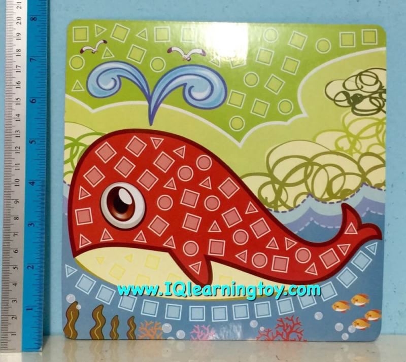 DIY Mosaic (ชุดสัตว์ทะเล) 1 ชุดมี 4 ภาพขนาดใหญ่ สีสันสดใส ความคิดสร้างสรรค์ ฝึกสมาธิ ส่งฟรี
