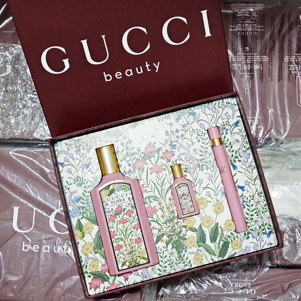 น้ำหอมแท้ Gucci Flora goreous gardenia edp Set (100ml +5ml + 10ml )
