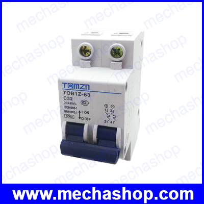 เซอร์กิตเบรกเกอร์ อุปกรณ์ป้องกันไฟฟ้า เบรกเกอร์ป้องกันไฟช๊อต2P 32A DC 440V Circuit breaker MCB