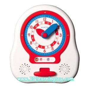 Kumon- นาฬิกาคุมอง สอนเรื่องเวลา เข็มสั้นสีแดงบอกชั่วโมง เข็มยาวสีน้ำเงินบอกนาที มีตัวเลขกำกับละเอียดยิบ ให้เด็กเล็กเข้าใจง่ายค่ะ จัดส่งฟรีค่ะ