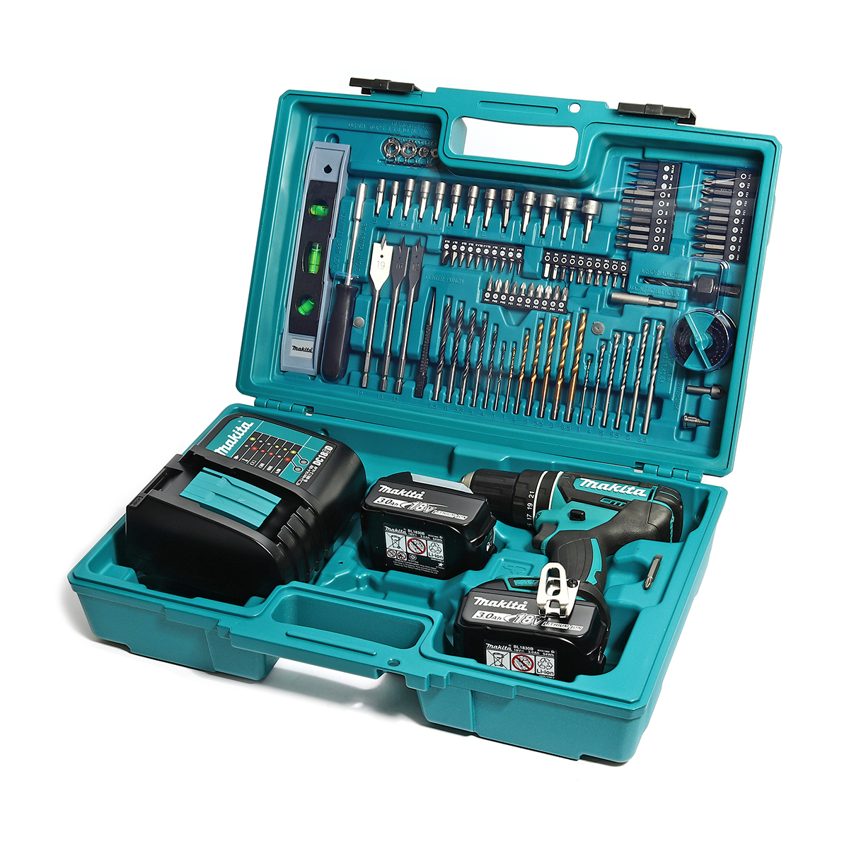 MAKITA DHP482SFX7 ชุดสว่านกระแทกไร้สาย 1/2 นิ้ว (13 มม) 18 โวลท์ พร้อมแบตและอุปกรณ์ 101 ชิ้น มากีต้า