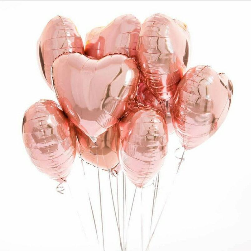 18" Rose Gold Heart Foil Balloon (with Helium) (ใบละ 120.-)(สนใจสั่งซื้อผ่าน Line: @weparty)