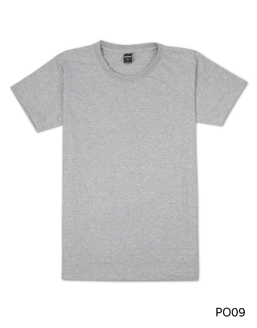 เสื้อยืดคอกลมเรียบ Po09 สีเทา