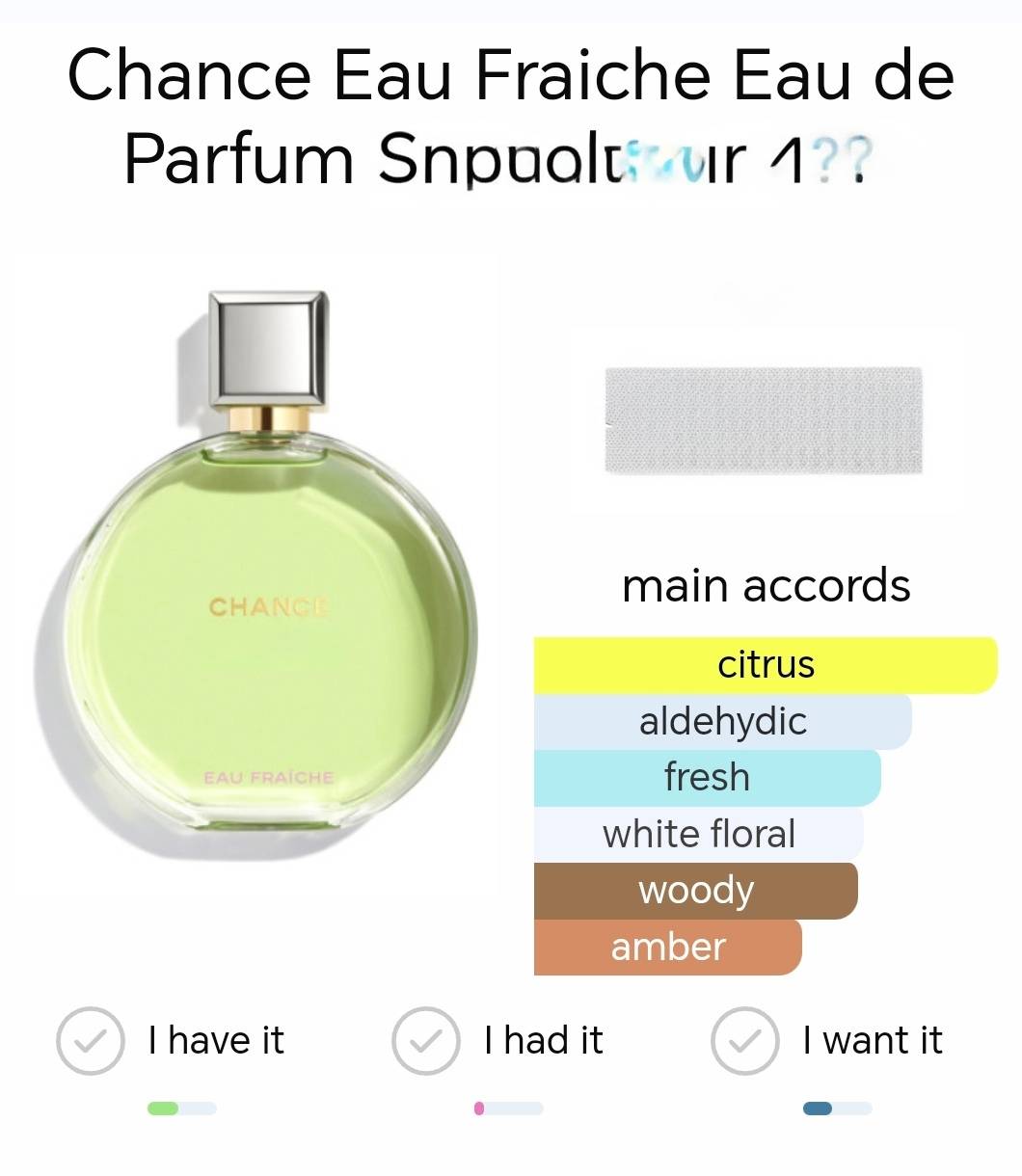 น้ำหอมแท้แบ่งขาย Chanel Chance Eau Fraiche EDP💕Travel Size แบบทดลอง