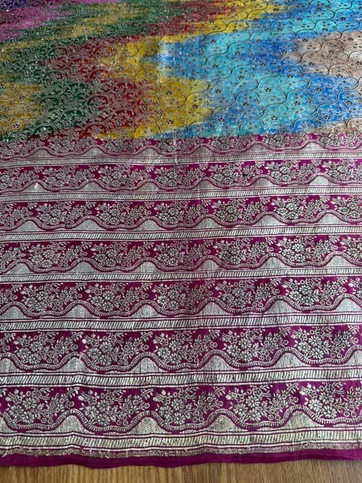 ซิ่น ผ้าปาโตล่า เส้นยืนไหมแท้ ขนาด 114x220ซม. สีคละสี รหัส N9-SIL-GN2