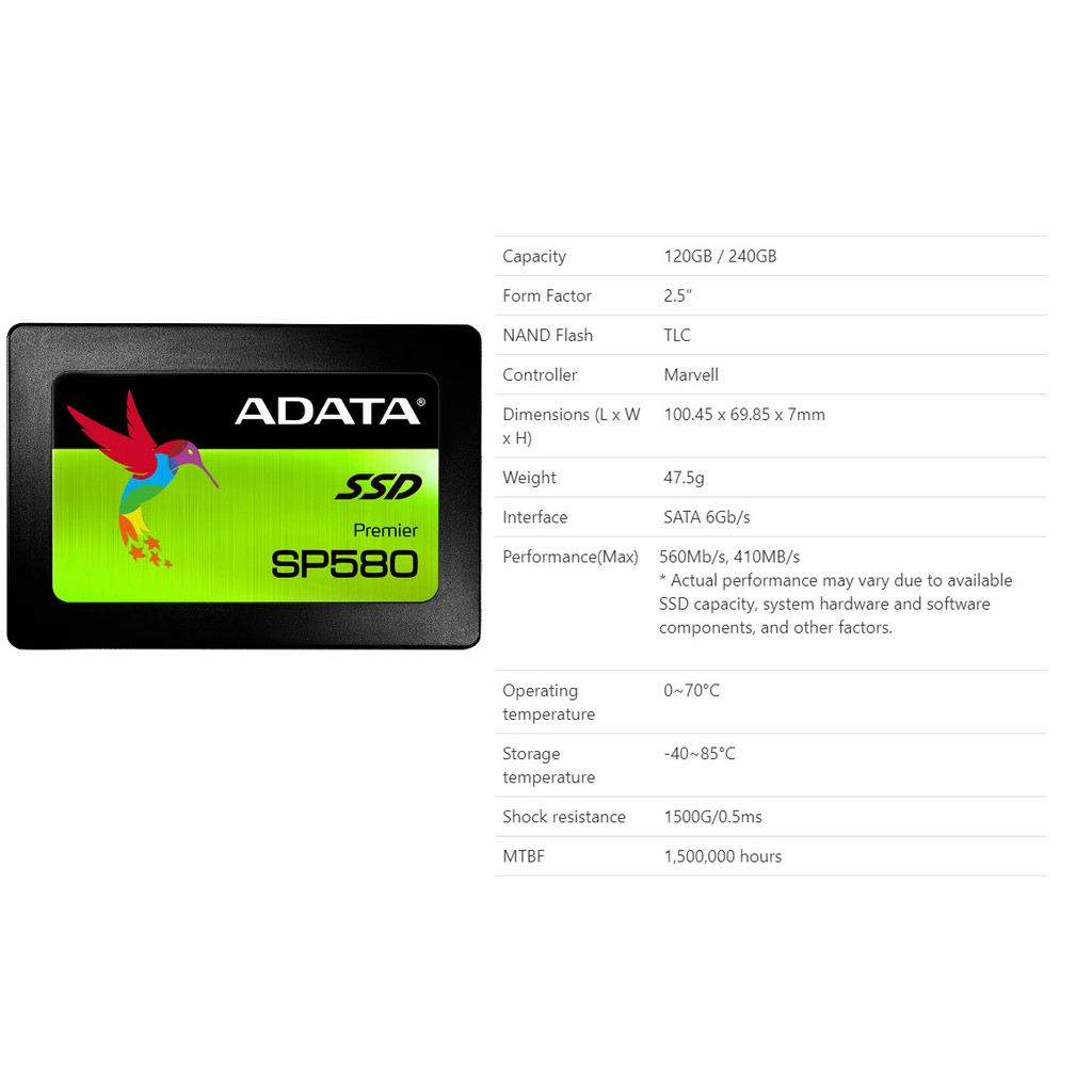 ADATA SSD SP580 Solid State Drive ราคาพิเศษ