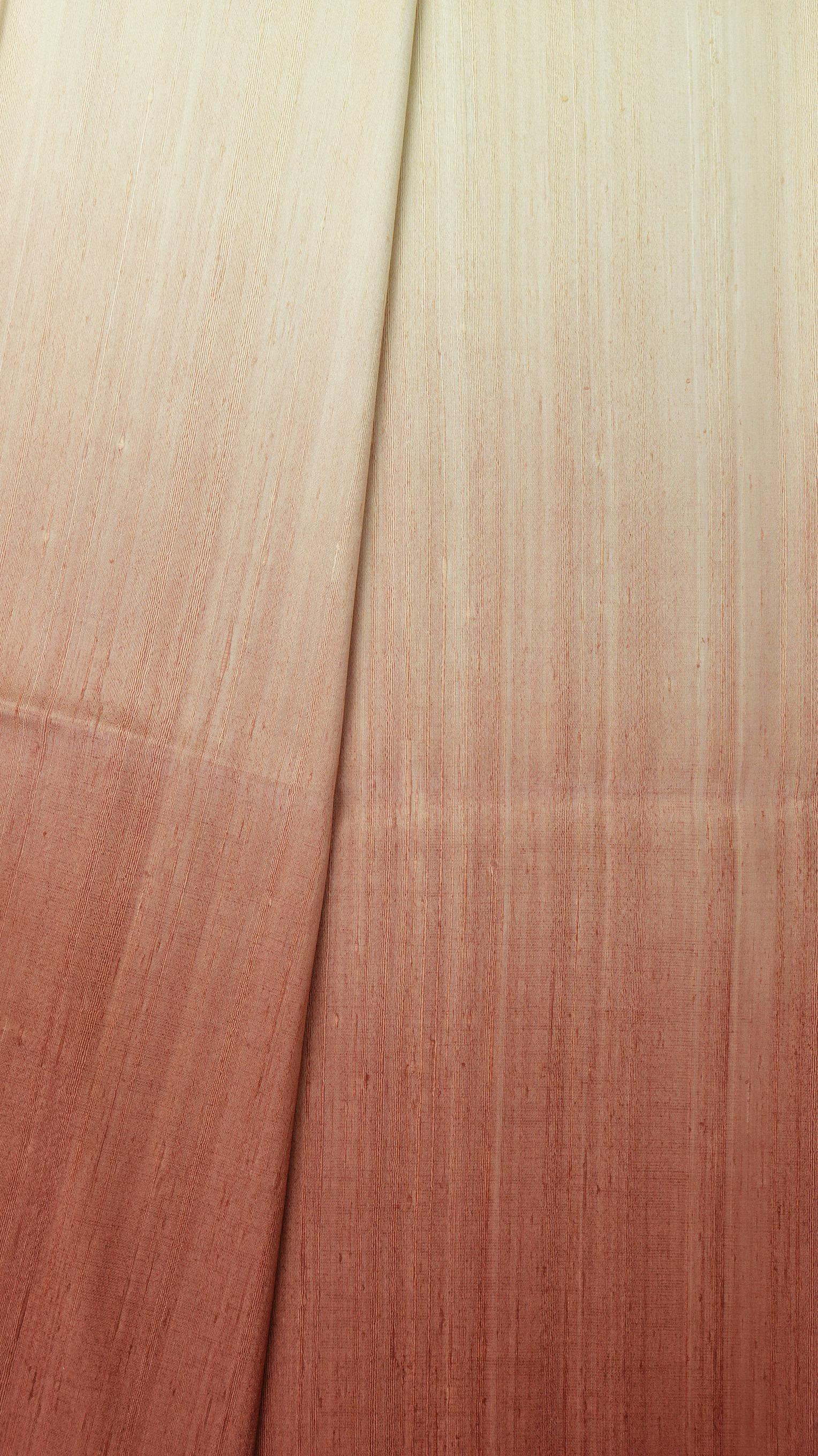 ผ้าไหมย้อมสไลด์สี ไหมบ้านทอมือ 2ตะกอ สีครีมเหลือง-สีน้ำตาลแดง เลือกขนาด รหัส BT-TT-022468521