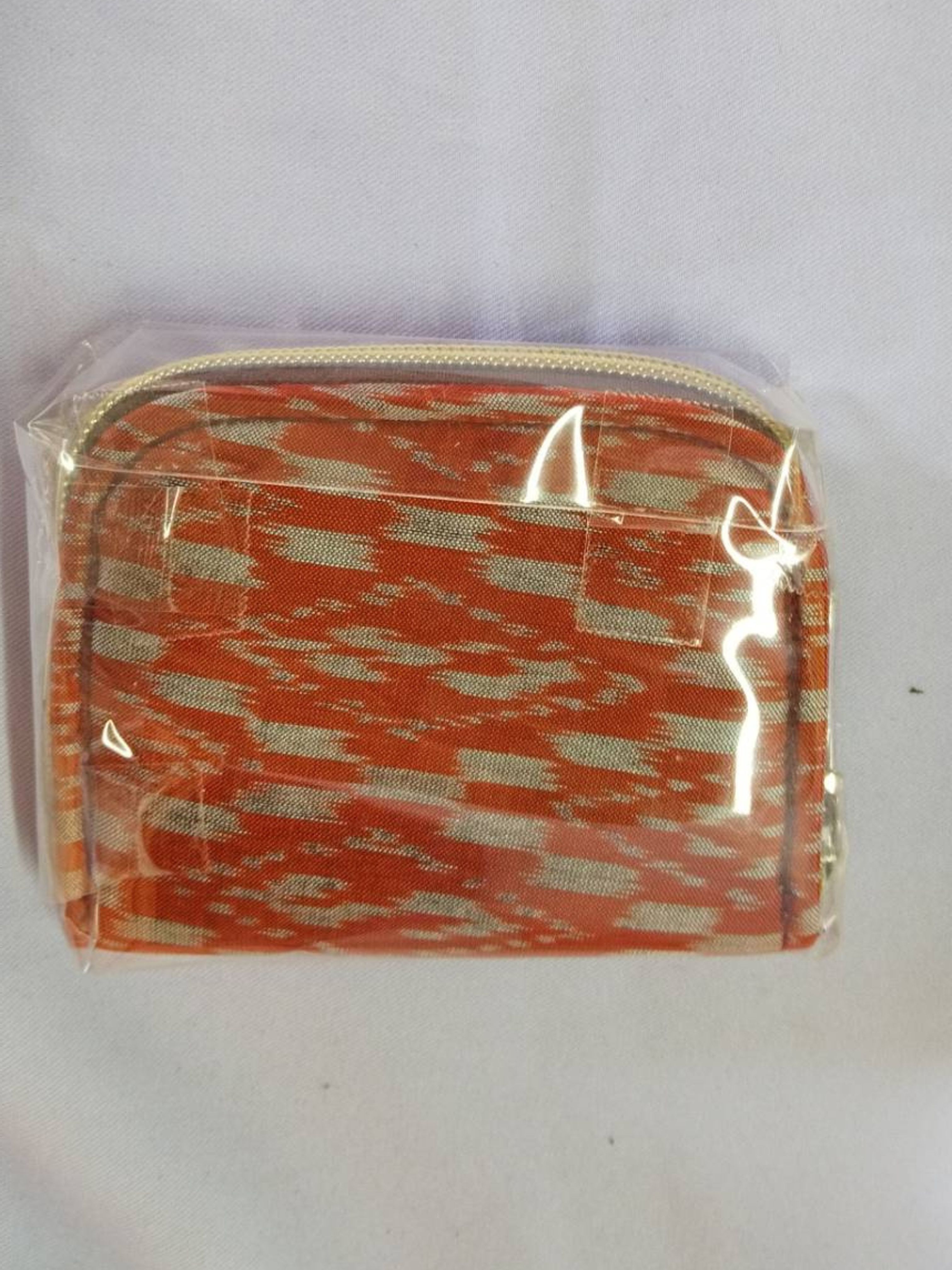กระเป๋าสตางค์ซิปใบเล็ก ขนาด 4.5นิ้วx3.5นิ้ว ลายขอ สีส้ม GL-23-0310683