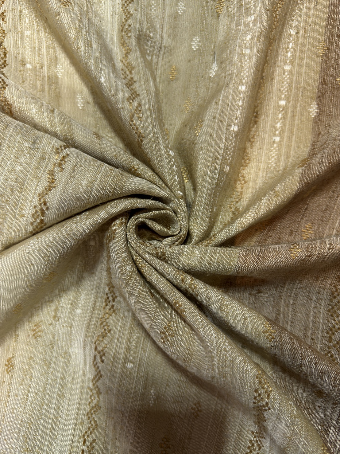 ซิ่นขิดไหม ต่อหัว ต่อเชิง ขนาด1x2เมตร สีเหลืองครีม รหัส R4F-155-1246819