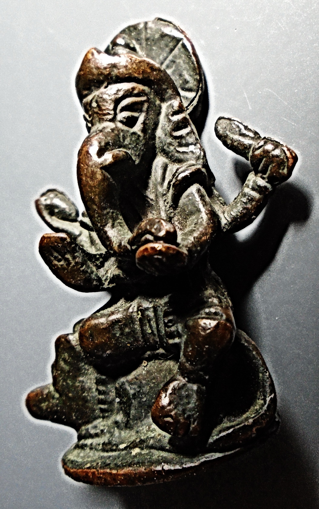 พระพิฆเนศ เนื้อสัมฤทธิ์ หล่อโบราณ ขนาดห้อยบูชา